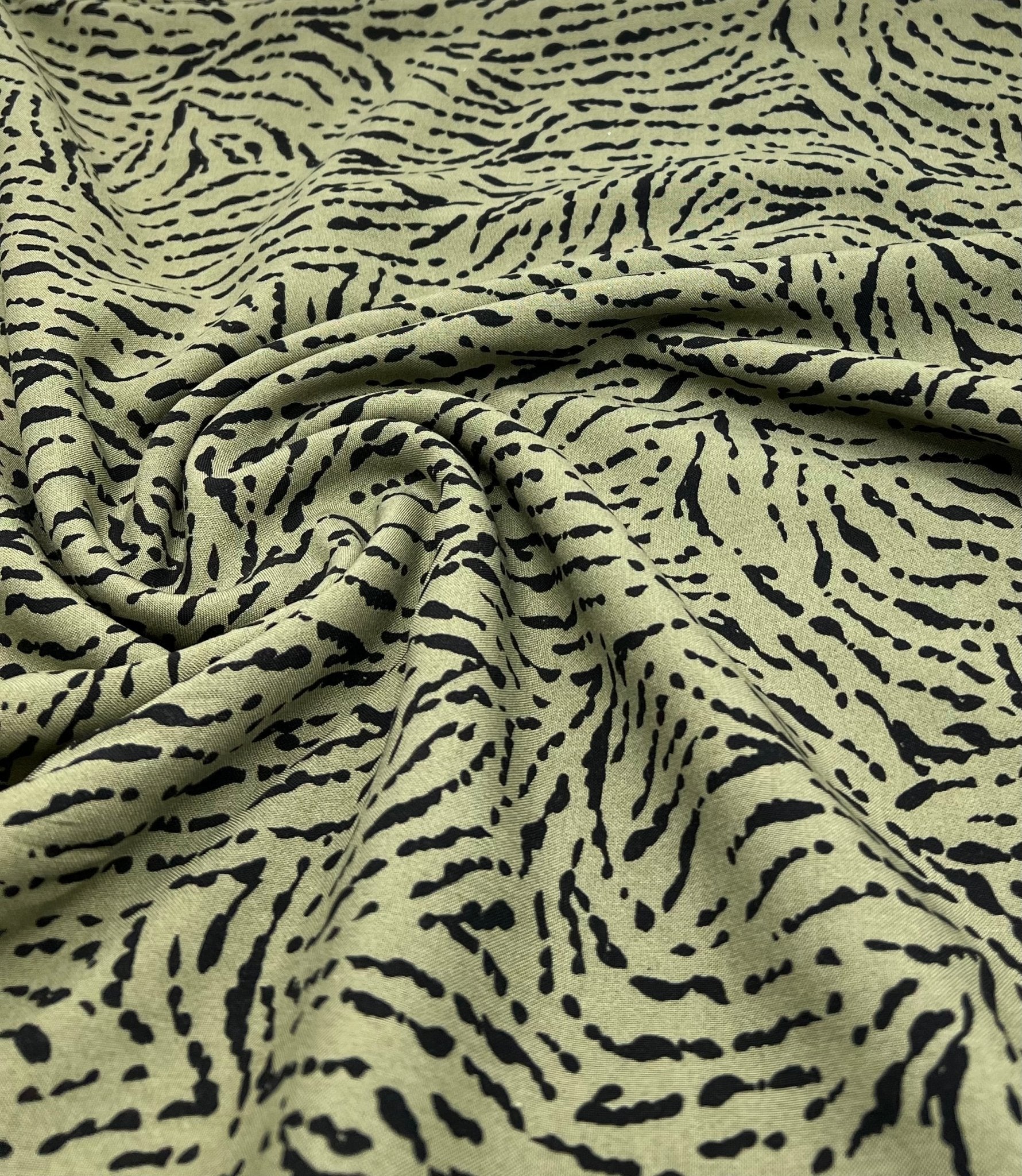 Khaki Black Mix Lightweight Non Stretch Woven Fabric - T9 Fabrics